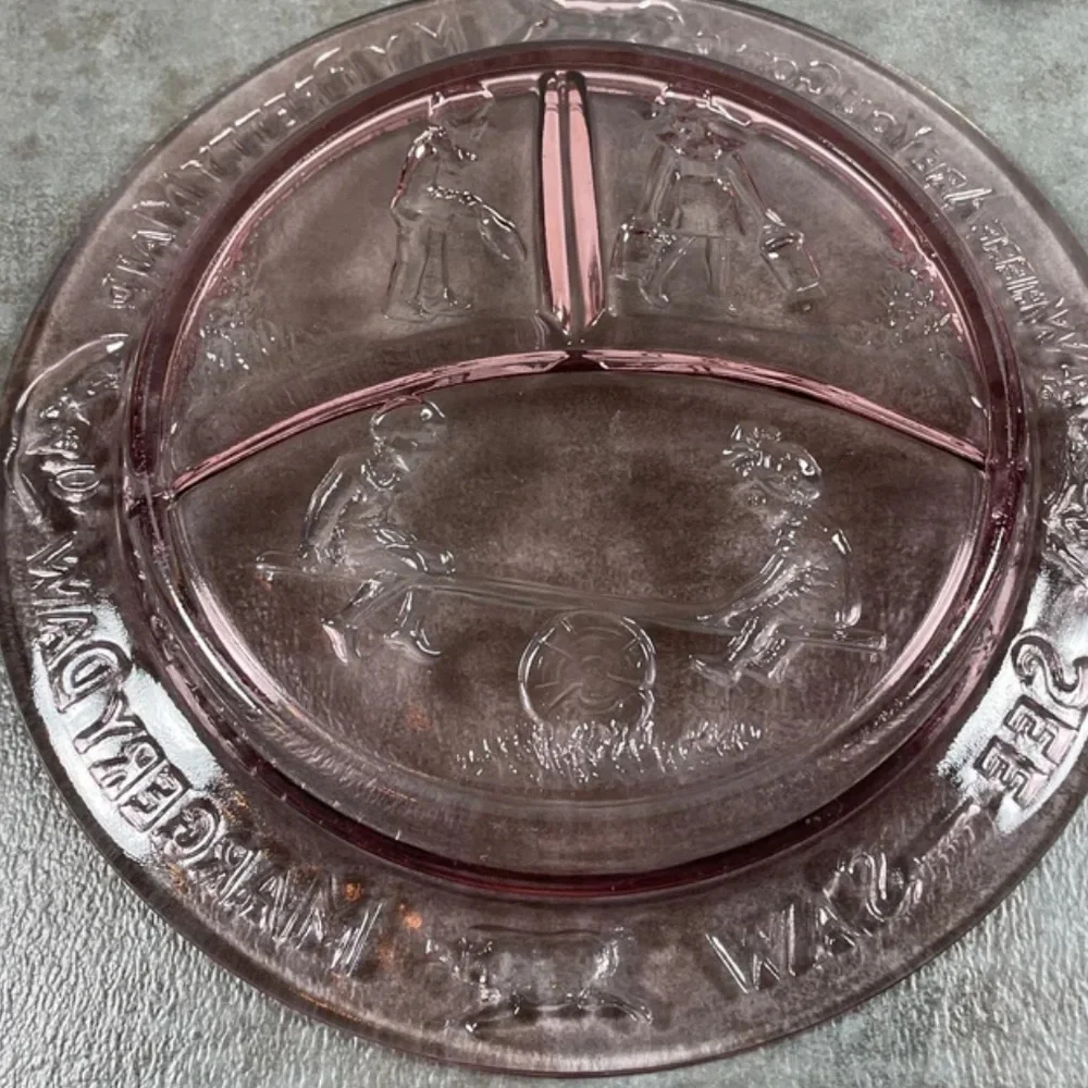 Vintage Margery Daw Nursery Plate Tiara Indiana Glass Company Baby Girls